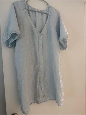 100 % organic Linen - Wilfred Light Blue Linen Tunic